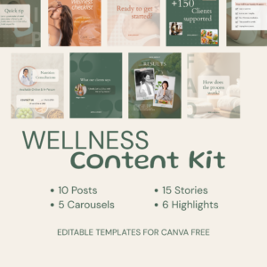 Social Media Template Kit for Wellness Brands